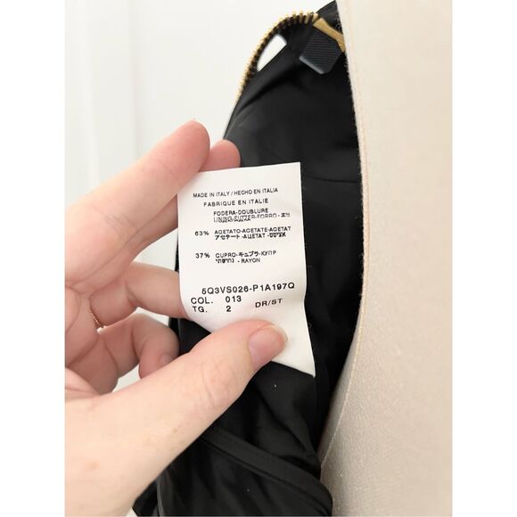 Proenza Schouler Black Wool Silk Blend Structured Mini Dress Full Back Zipper 2 - Picture 6 of 7